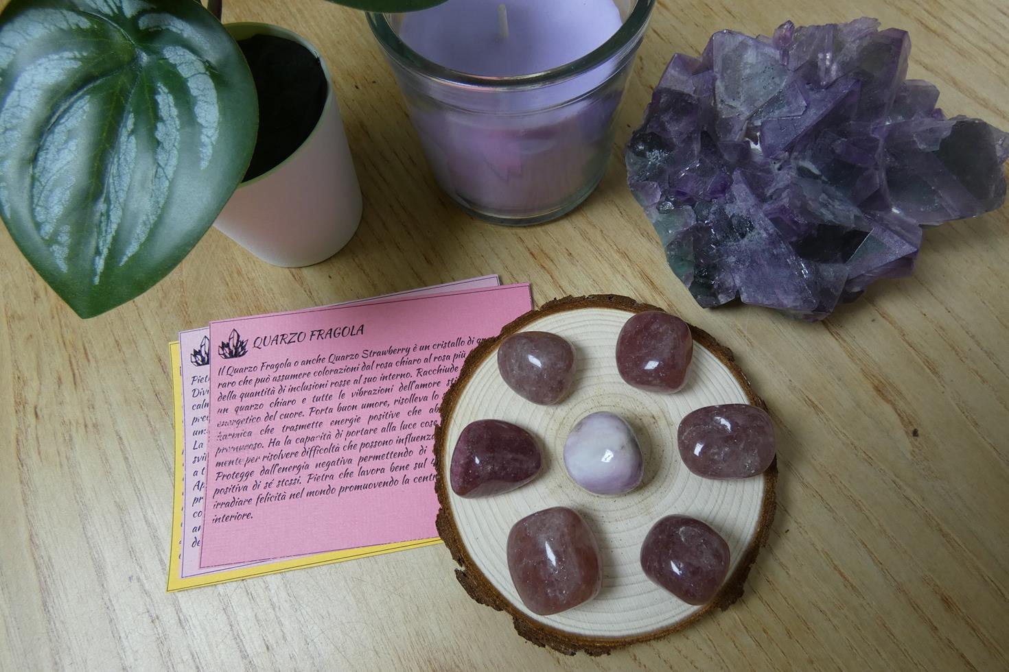 MANDALA IN QUARZO FRAGOLA KUNZITE