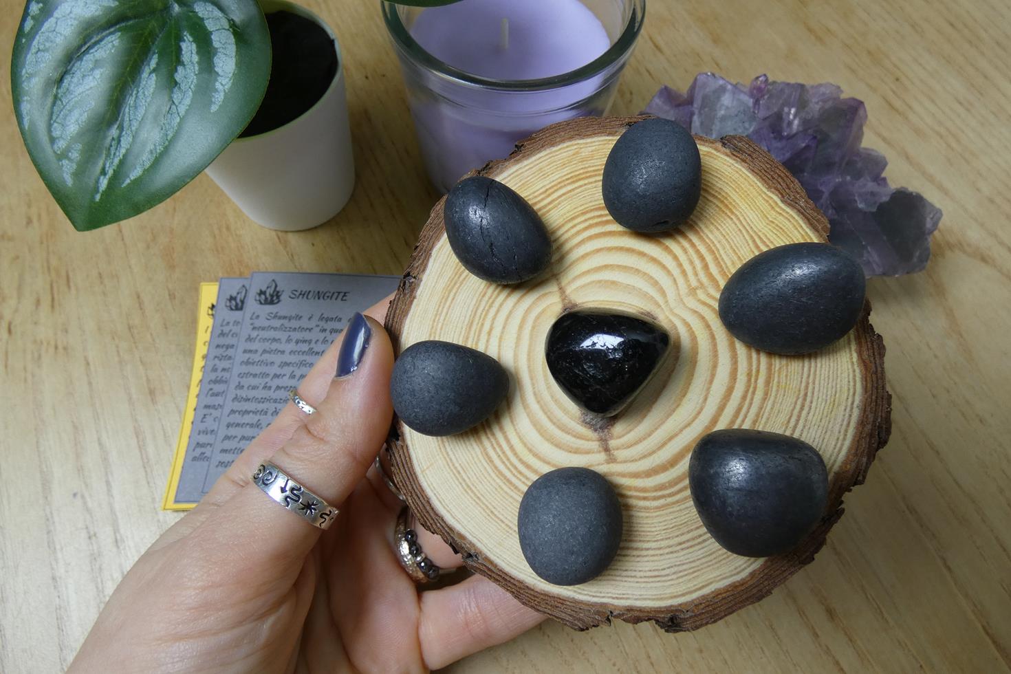 MANDALA IN SHUNGITE TORMALINA NERA 1
