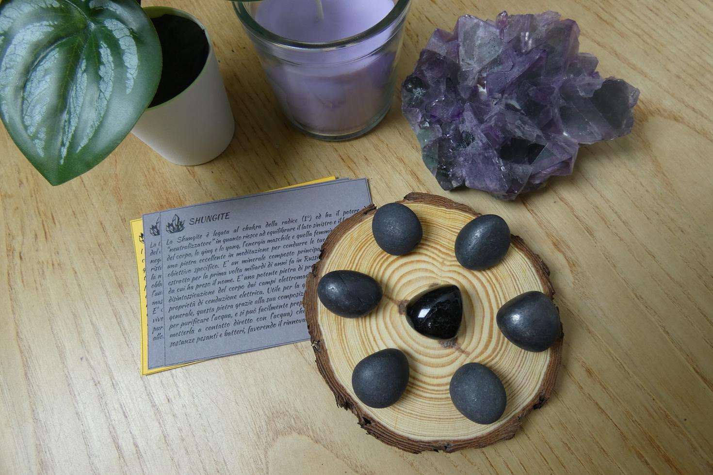MANDALA IN SHUNGITE TORMALINA NERA