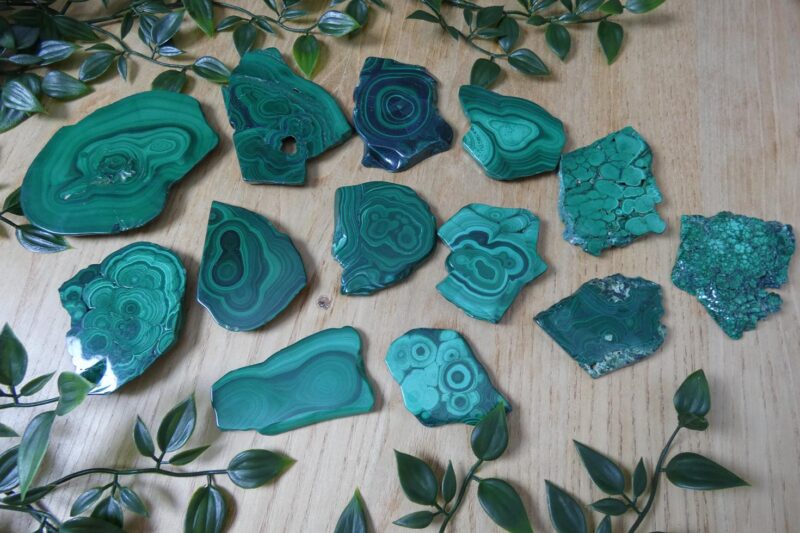 FETTA DI MALACHITE LUCIDATA