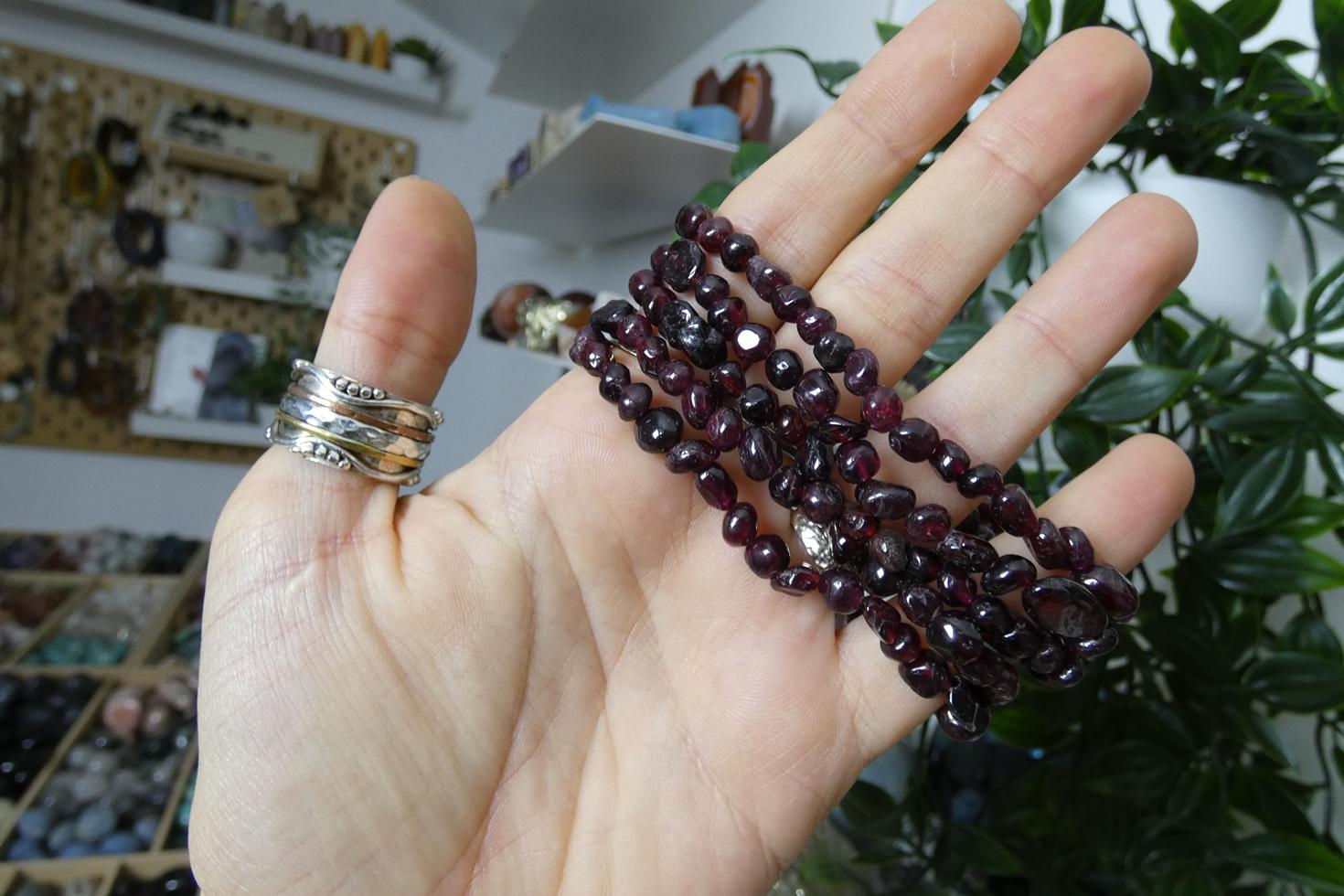 BRACCIALE IN GRANATO PIETRE NATURALI 0