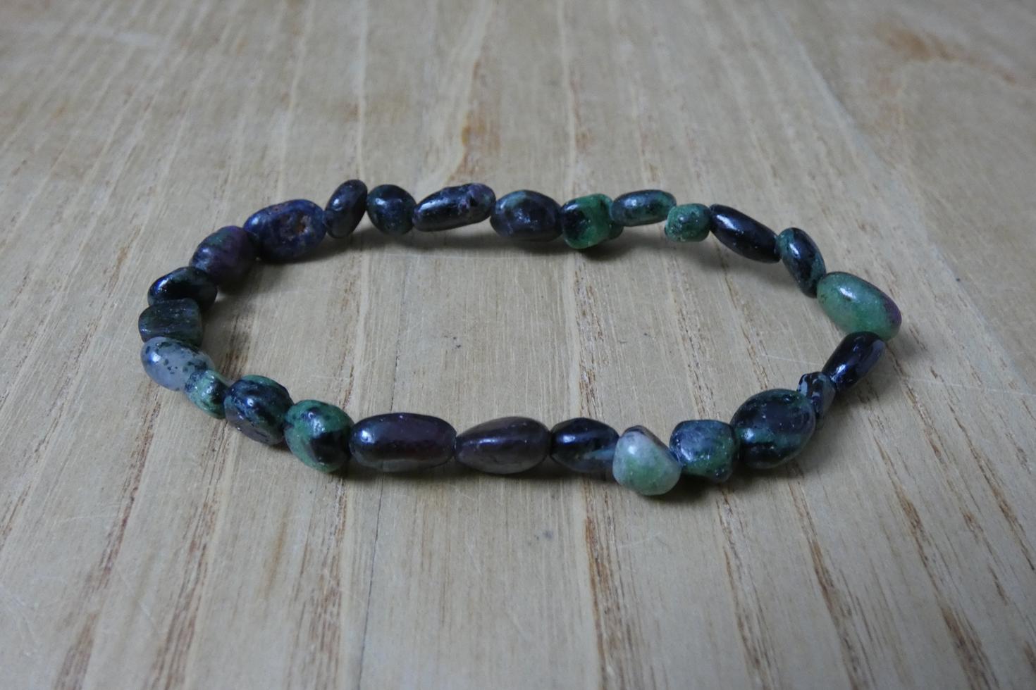 BRACCIALE IN RUBY ZOISITE PIETRE NATURALI 1