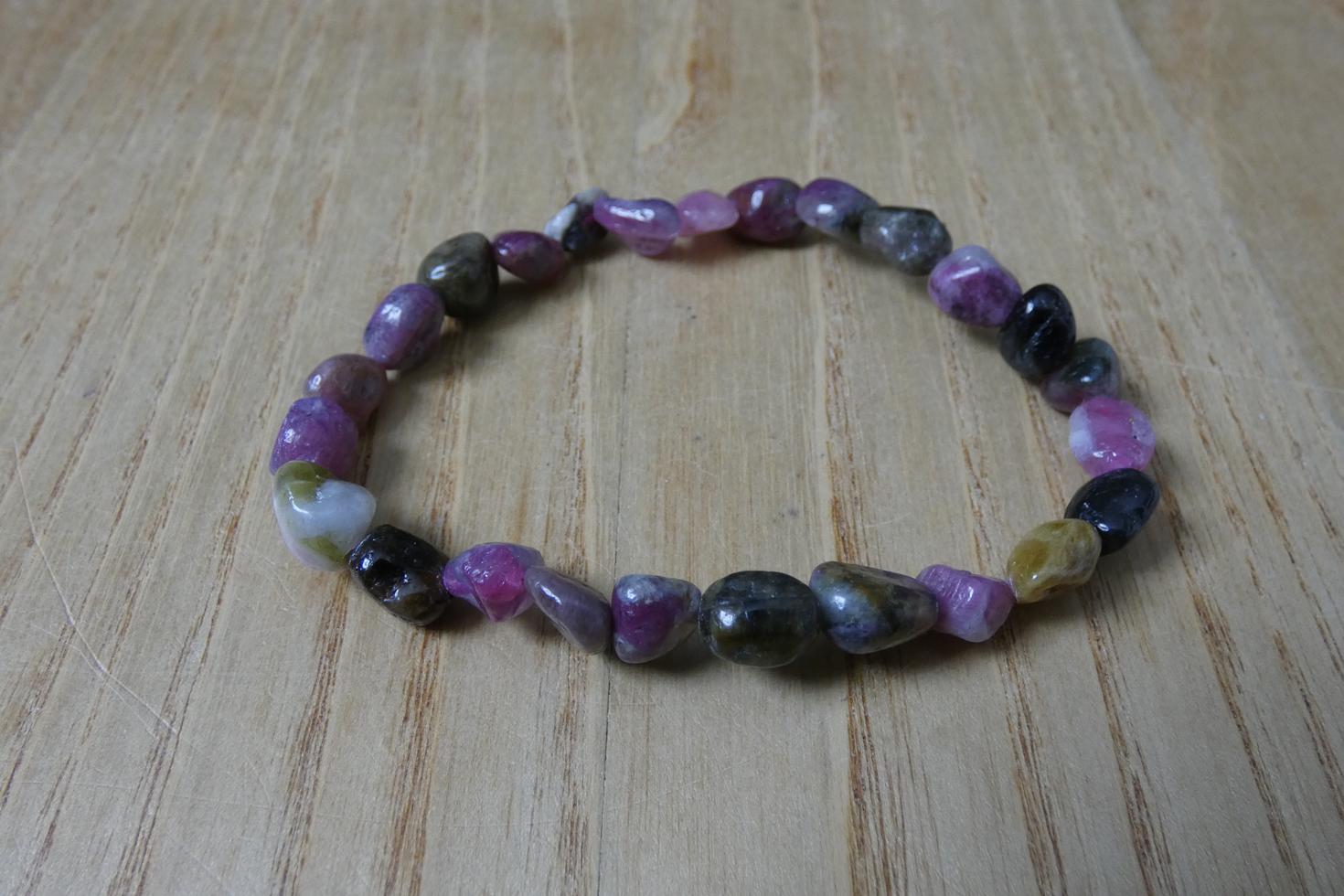 BRACCIALE IN TORMALINA ROSA PIETRE NATURALI 1