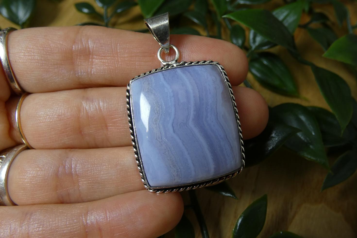 CIONDOLO IN AGATA BLUE LACE 1