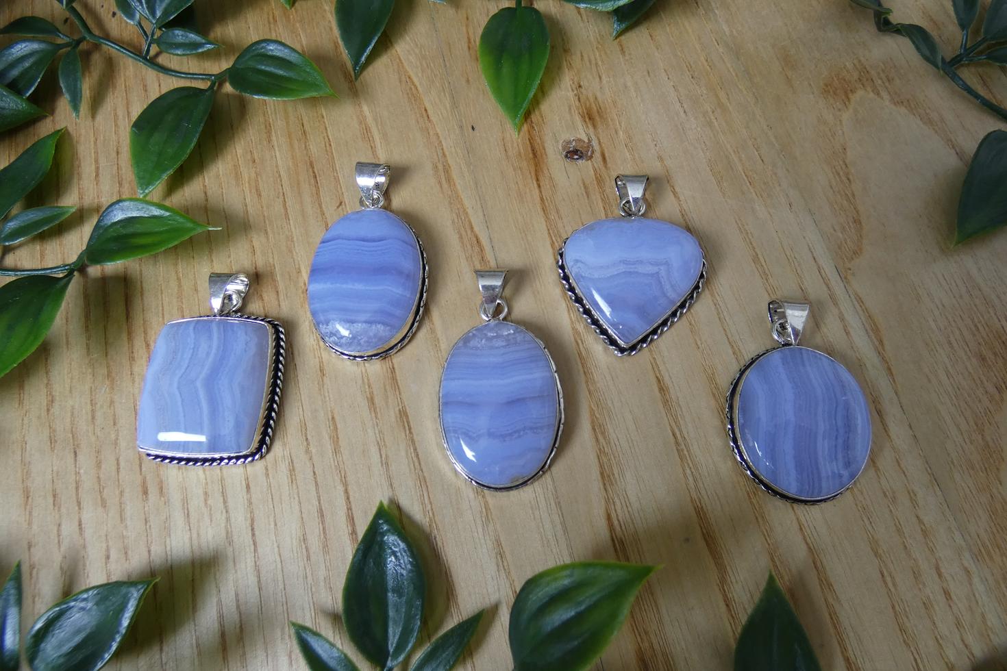 CIONDOLO IN AGATA BLUE LACE