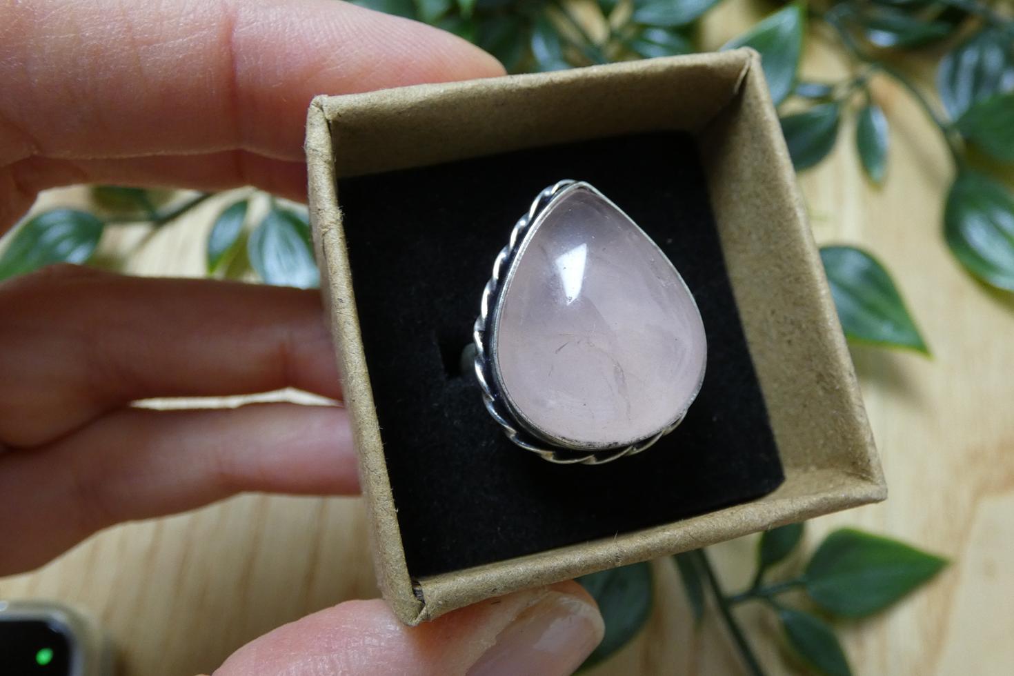 ANELLO IN QUARZO ROSA 2