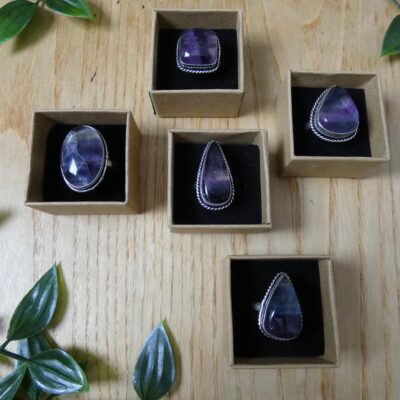 ANELLO IN FLUORITE ARCOBALENO