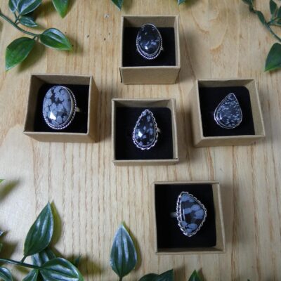 ANELLO IN OSSIDIANA FIOCCO DI NEVE