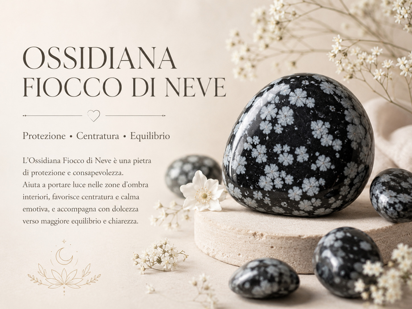 Ossidiana Fiocco di Neve