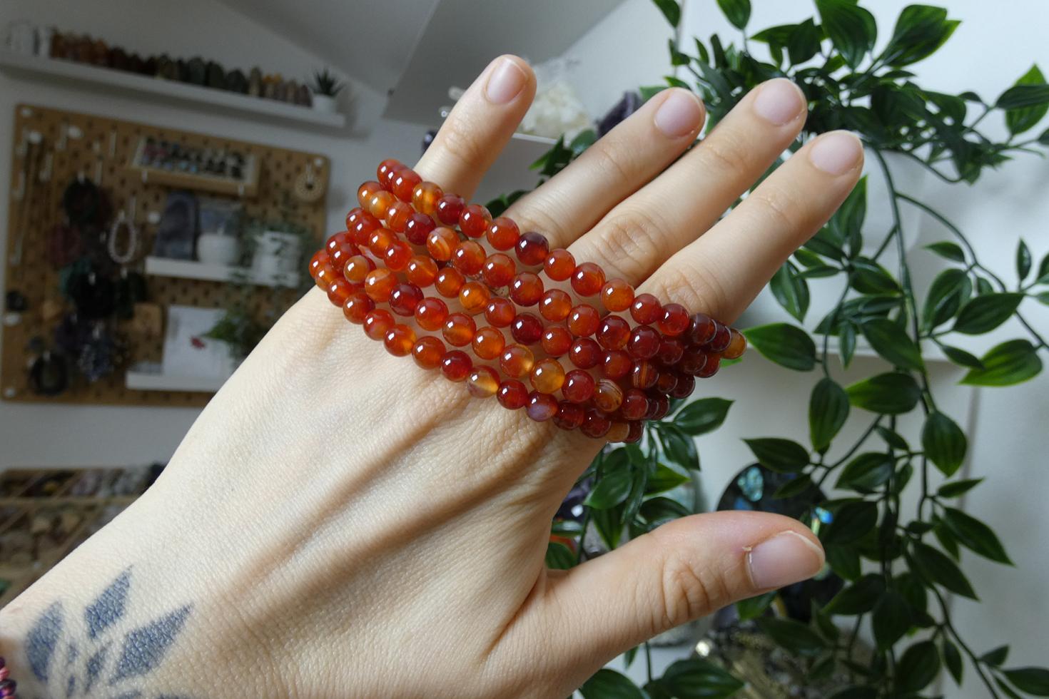 BRACCIALE IN AGATA CORNIOLA SFERE 0