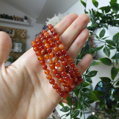 BRACCIALE IN AGATA CORNIOLA SFERE