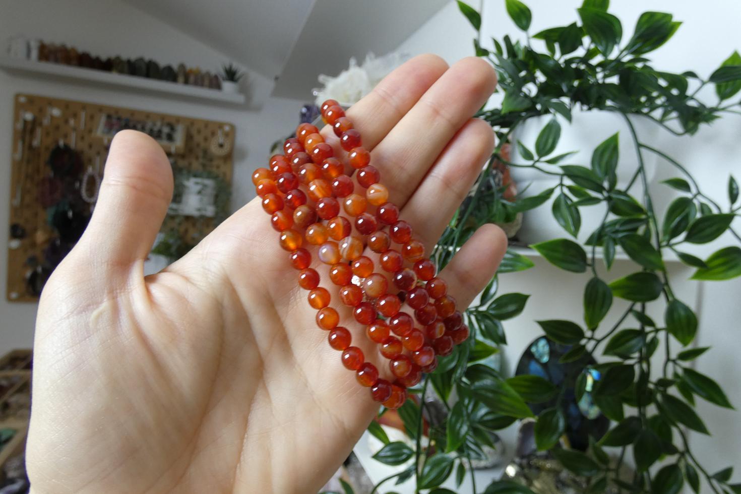 BRACCIALE IN AGATA CORNIOLA SFERE