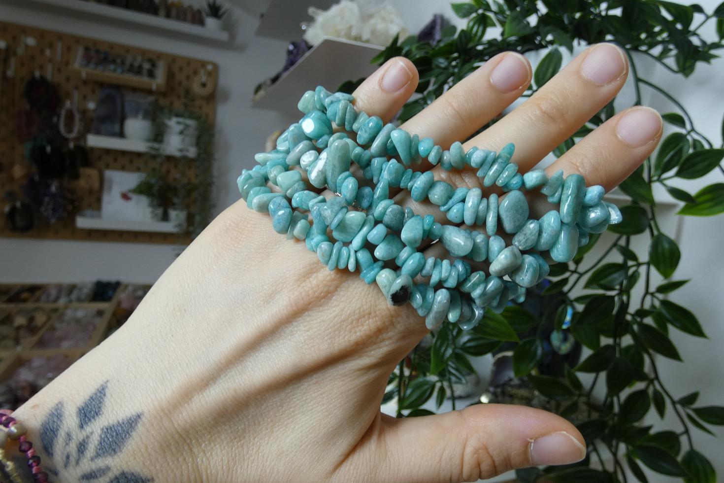 BRACCIALE IN AMAZZONITE CHIPS 0