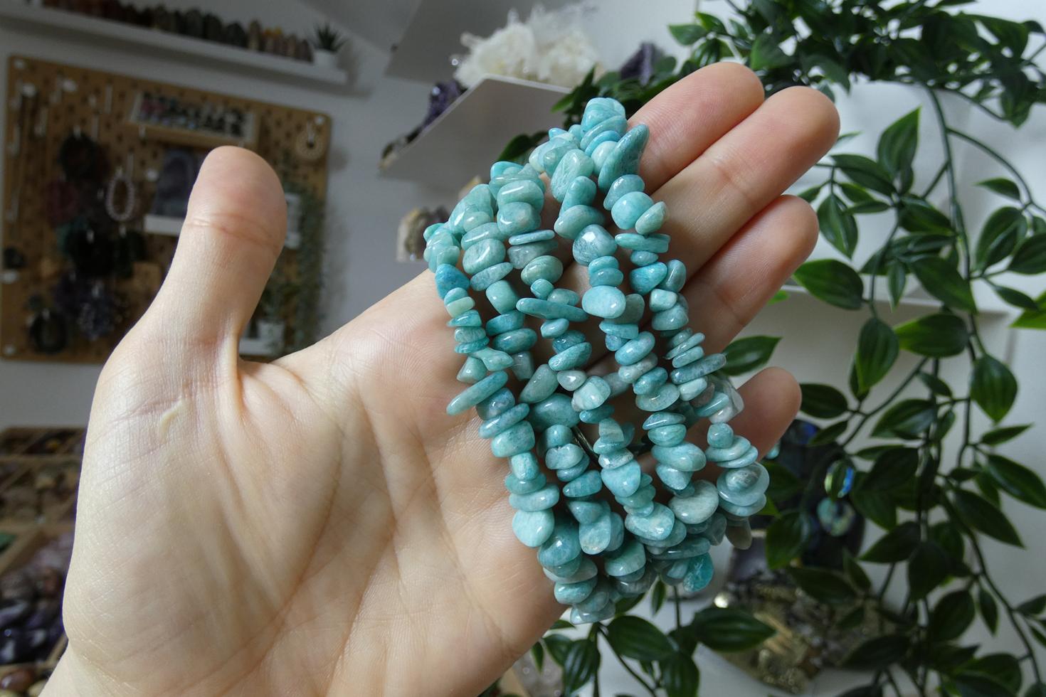 BRACCIALE IN AMAZZONITE CHIPS