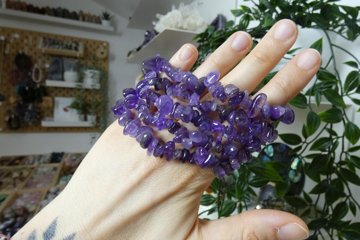 BRACCIALE IN AMETISTA CHIPS 0