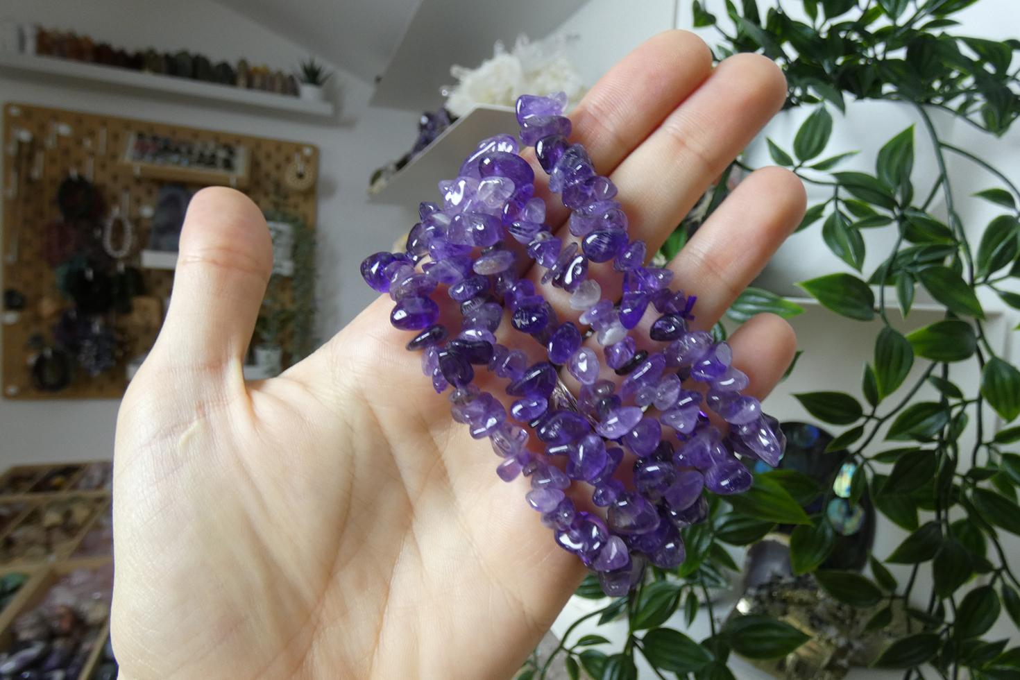 BRACCIALE IN AMETISTA CHIPS