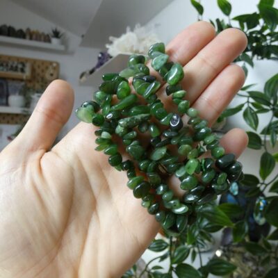BRACCIALE IN GIADA NEFRITE CHIPS