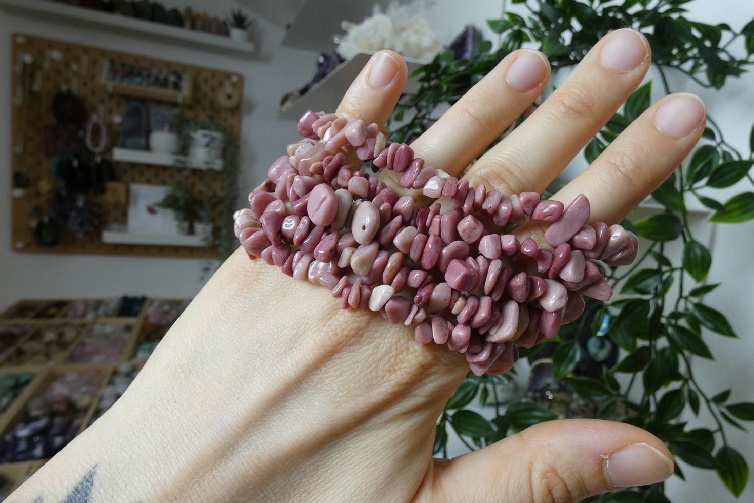 BRACCIALE IN RODONITE CHIPS 0