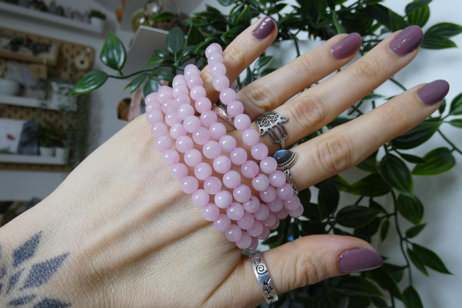 BRACCIALE IN QUARZO ROSA 1