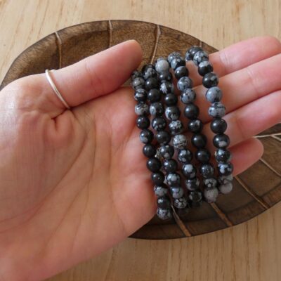 bracciale in ossidiana fiocco di neve 1